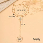 Measurement photo of cross bracelet with 18 cm chain and 5 cm extension