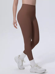 Alternate front view of high-waisted seamless active leggings