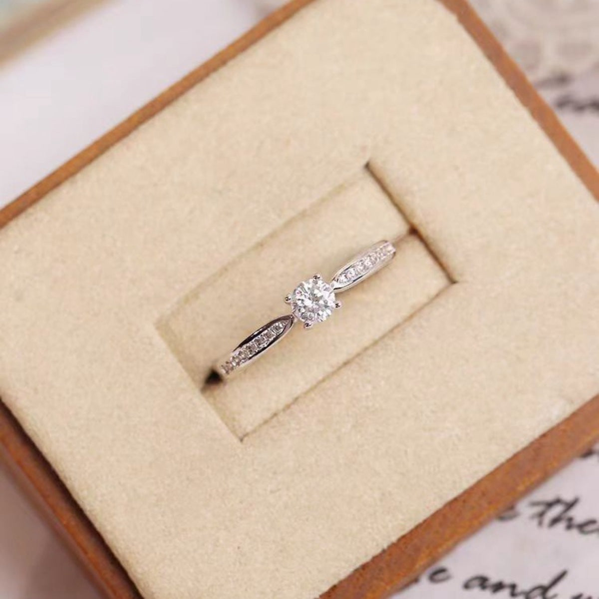 0.5 carat moissanite solitaire ring in 925 sterling silver