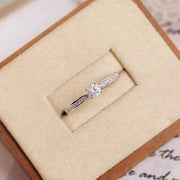 0.5 carat moissanite solitaire ring in 925 sterling silver