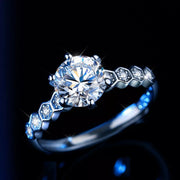 1 carat moissanite ring in 925 sterling silver