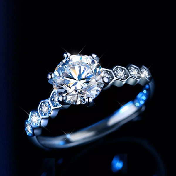 1 carat moissanite ring in 925 sterling silver