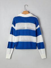 Back product view of striped cover-up