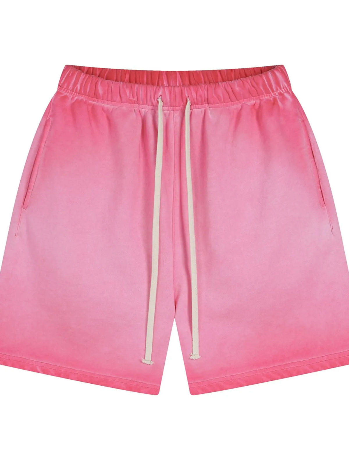 Pink ombre drawstring shorts
