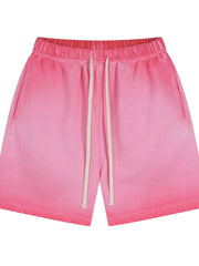 Pink ombre drawstring shorts