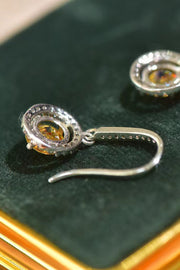 Platinum-Plated 2 Carat Moissanite Drop Earrings — Back view showing hook and drop earring settings