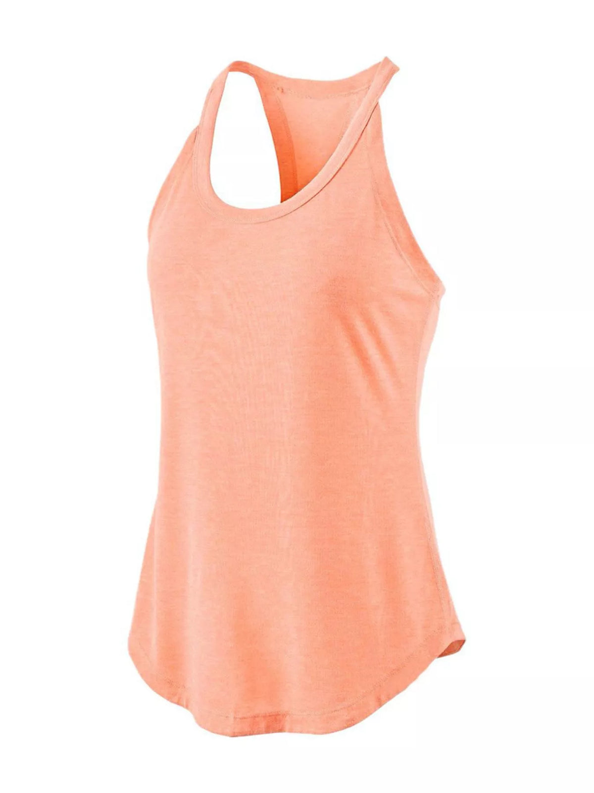 Coral round-neck racerback active tank