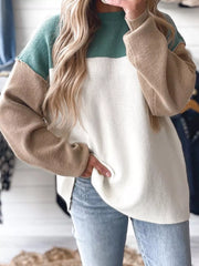 Close view of sweatshirt styled with denim