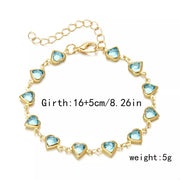 Gold-plated heart bracelet arranged in a circle