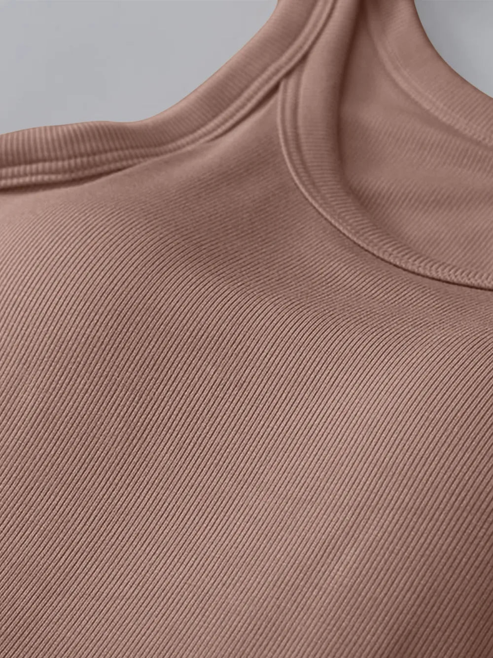 Soft viscose tank top with built-in bra shown in an alternate colour
