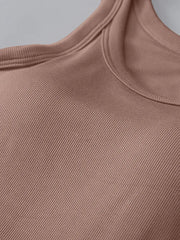 Soft viscose tank top with built-in bra shown in an alternate colour