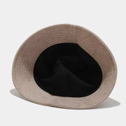 Pink wide-brim bucket hat shown from the front