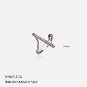 Silver-tone ring with 16 mm measurement and 1.3 g stainless steel specifications